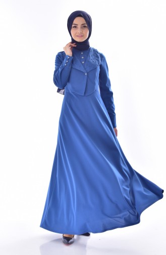 Pearls Dress 1867-01 Indigo 1867-01