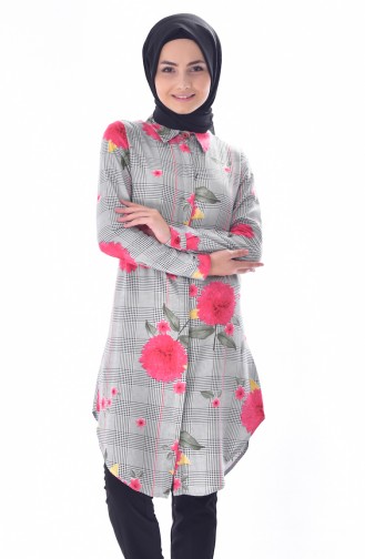 Desenli Tunik 0031A-01 Siyah Mercan