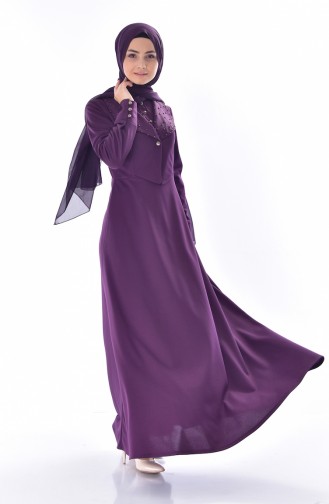 Pearls Dress1867-07 Purple 1867-07