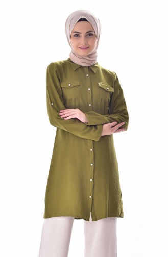 Pocketed Tunic 6008-07 Oil Green 6008-07