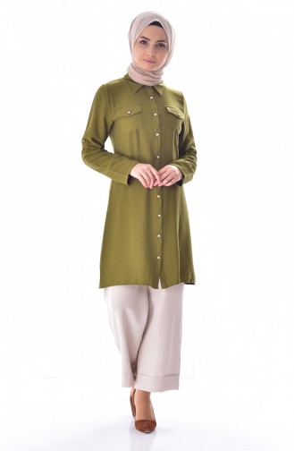 Pocketed Tunic 6008-07 Oil Green 6008-07