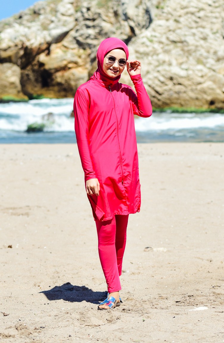 De Bain Maillot Fushia Manches 0105 Longue 02 edrBCxoW