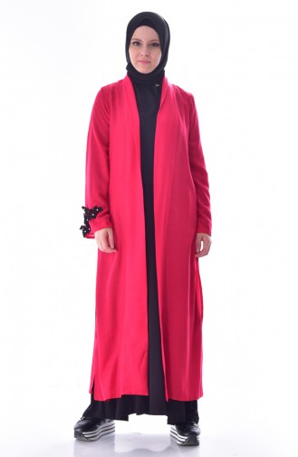 Dantel Detaylı Kimono 2013-04 Kırmızı