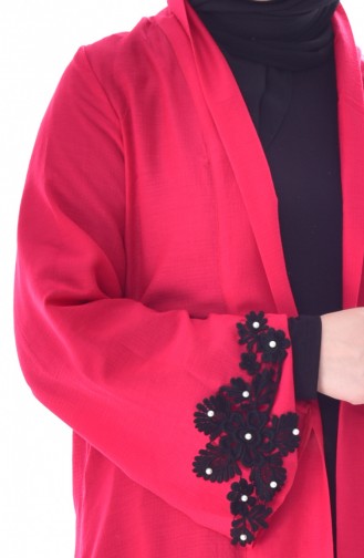 Dantel Detaylı Kimono 2013-04 Kırmızı