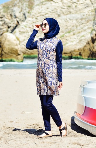 Navy Blue Swimsuit Hijab 1856-01