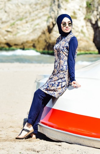 Navy Blue Swimsuit Hijab 1856-01