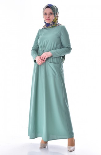Pocketed Laced Dress 8039-04 Mint Green 8039-04