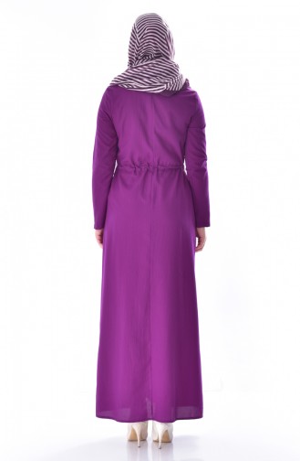 Pocketed Laced Dress 8039-08 Plum 8039-08