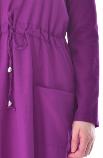 Pocketed Laced Dress 8039-08 Plum 8039-08