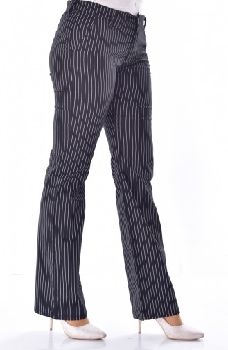 Pantalon Lycra a Rayure 8870-01 Noir 8870-01