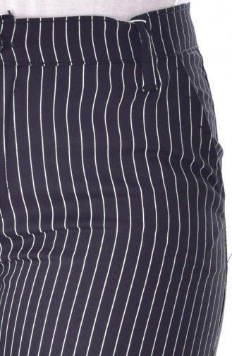 W.B Striped Lycra Pants 8870-01 Black 8870-01