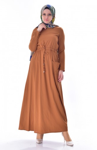 Pocketed Laced Dress 8039-06 Taba 8039-06