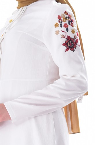 White Hijab Dress 8141-01