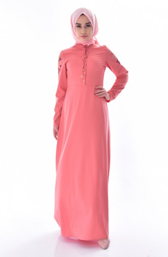 Dusty Rose Hijab Dress 8141-05