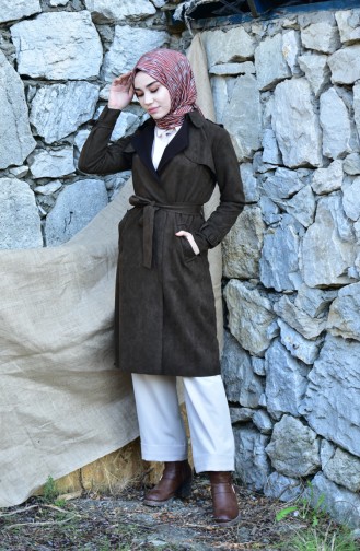 Khaki Trench Coats Models 78019-05