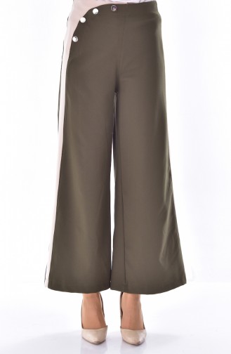 Pantalon Large a Boutons 1632-02 Khaki 1632-02