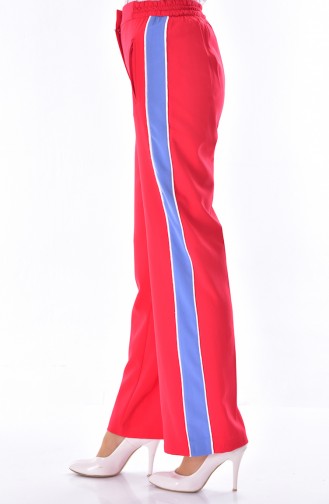 Pocket Detailed Straight Trousers 1616-03 Red 1616-03