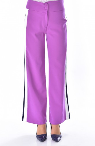 Pantalon Large a Boutons 1586-01 Lila 1586-01