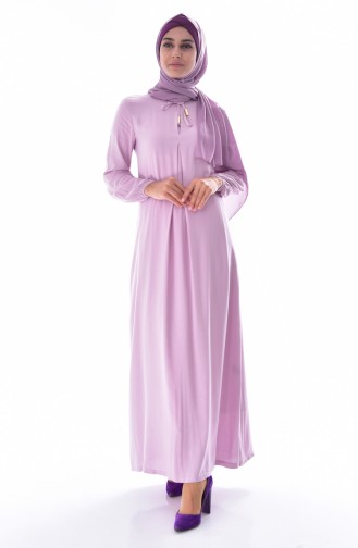 Lace Detailed Viscose Dress 1134-32 Lilac 1134-32