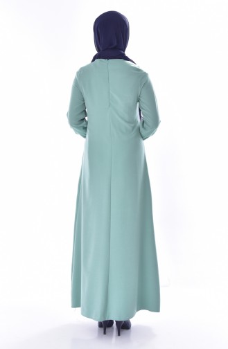 فستان بتصميم برباط 4163-01 لون اخضر 4163-01