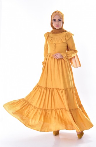 Yellow Hijab Dress 81623-05