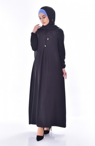 Black Hijab Dress 4163-04