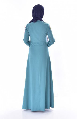 Sea Green Hijab Dress 8141-08