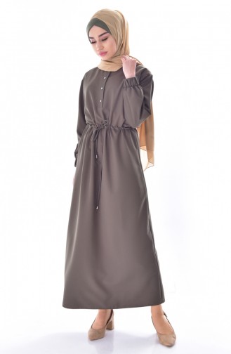 Khaki Hijab Dress 5126-05