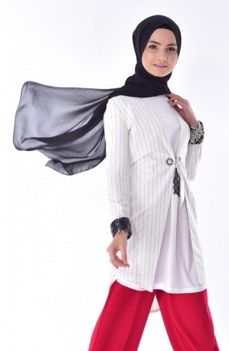 Striped Cape 7702-02 White 7702-02