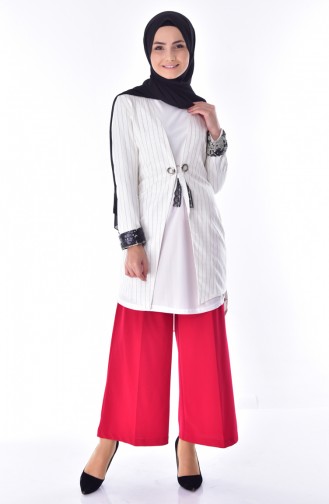 Striped Cape 7702-02 White 7702-02