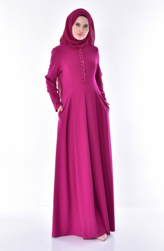 Fuchsia Hijab Dress 24058-02