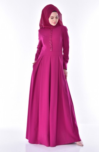 Stony Pleated Dress 24058-02 Fuchsia 24058-02