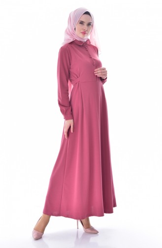 Buttoned Dress 3953-01 Dried Rose 3953-01