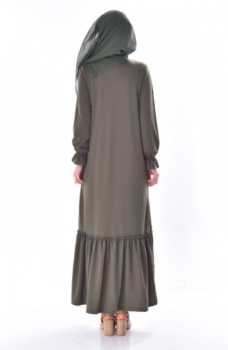 Khaki Hijab Kleider 3952-08