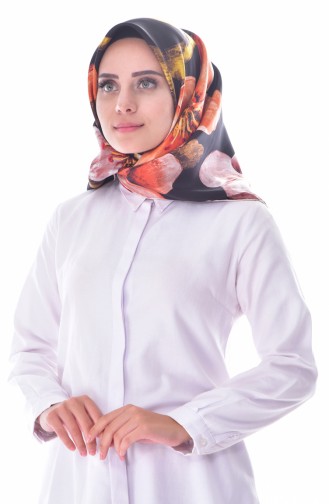 Levidor İpek Eşarp 2058-02 Siyah Krem 02