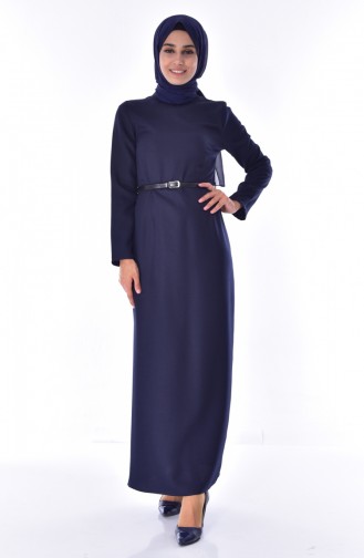 Dunkelblau Hijab Kleider 2024-02