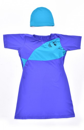 Saxon blue Swimsuit Hijab 218-02