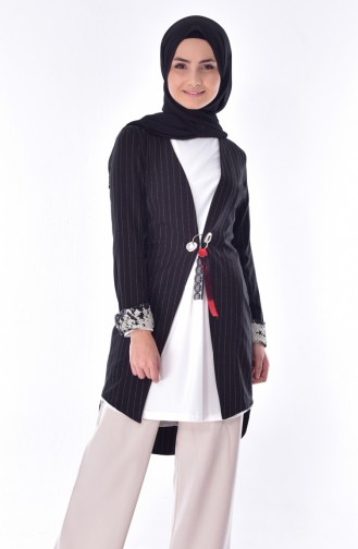 Striped Cape 7702-01 Black 7702-01