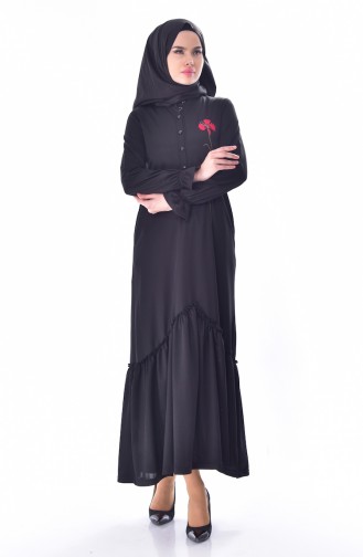 Black Hijab Dress 3952-07