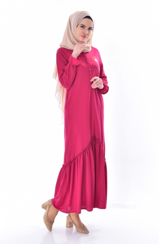 YNS Embroidered Dress 3952-06 Cherry 3952-06