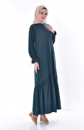Smaragdgrün Hijab Kleider 3952-04