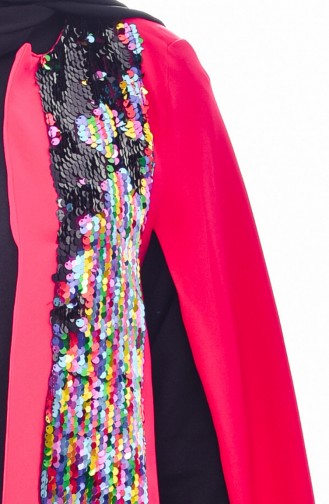 Veste a Paillettes 7647-06 Fushia 7647-06