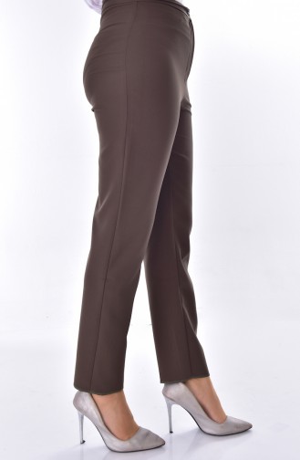 Large Size Straight Trousers 2044-02 Khaki 2044-02