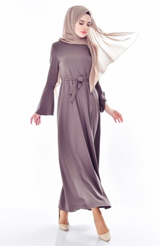 Khaki Hijab Dress 4495-02