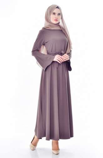 Khaki Hijab Dress 4495-02