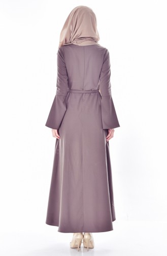 Khaki Hijab Kleider 4495-02