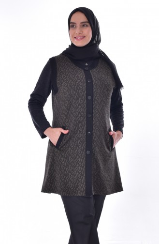 Gilet a Boutons Grande Taille 1508-01 Noir 1508-01