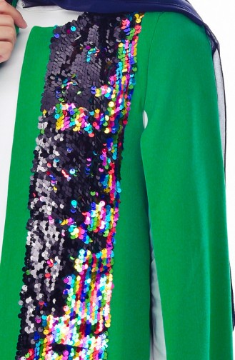 Veste a Paillettes 7647-05 Vert 7647-05