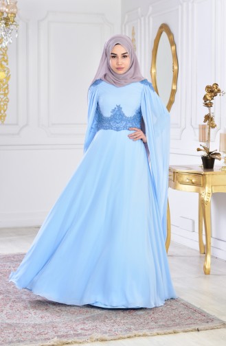 Pearl Evening Dress 0152-01 Baby Blue 0152-01