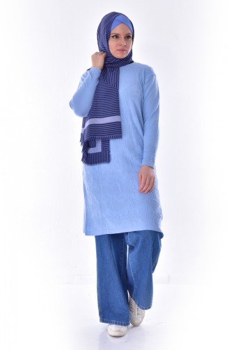 Tunique Tricot 0606-03 Bleu Bébé 0606-03